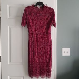 Lulu's Remarkable Burgundy Lace Dress